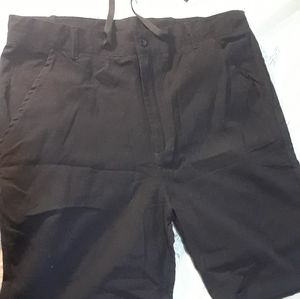 Men's black linen shorts